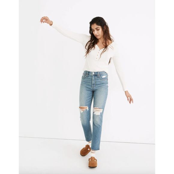 Madewell High Rise The Perfect Vintage Jeans Size 30 Distressed Casual Preppy - Picture 4 of 16